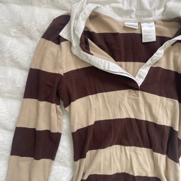 collared stripped sweatshirt - Picture 4 of 5